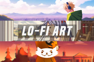 draw beautiful aesthetic illustration in lofi style