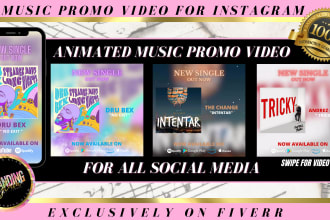 do music promo animated video ads for instagram social media