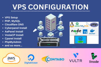 setup and config your vps on AWS, digitalocean, contabo, etc
