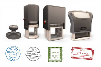 design hand rubber stamp, ink stamp and digital seal