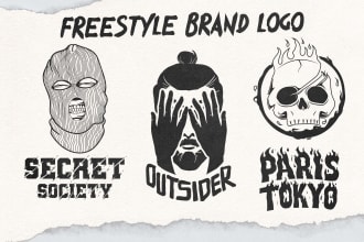 do streetwear logo freestyle for clothing brand owner, rapper music artist fast