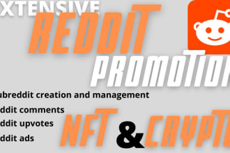 reddit promotion, crypto promotion and nft to grow your business