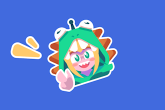 create a colorful sticker pack design for you