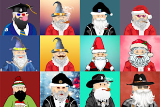 design unique nft cartoon characters in illustrator