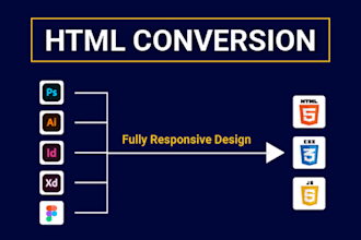 convert your PSD xd figma to HTML CSS bootstrap
