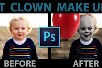 joker makeup on photoshop
