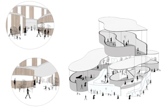 architectural 2d or 3d diagrams and digital collages