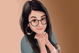 create catchy vector portrait and digital painting