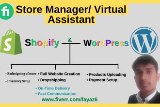 be your shopify manager and virtual assistant