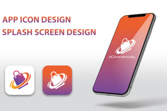 design modern flat web icon app icon and splash screen