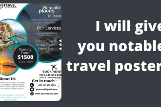 design awesome travel poster and hiring flyer design