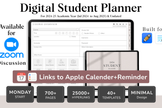 digital student planner with apple calendar