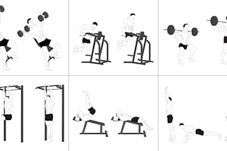 do exercise, workout, yoga, vector line art and illustration