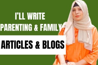 write parenting, baby, mommy, and family articles