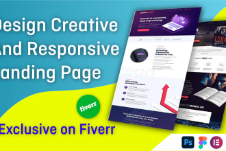 design creative and responsive landing page