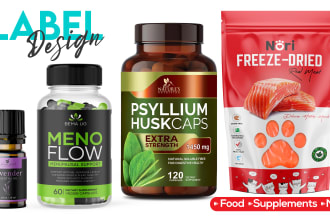 design supplement, cbd, beauty, and food product labels