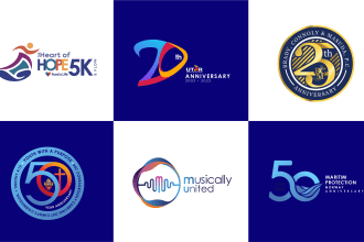 create professional logo for anniversary event and charity