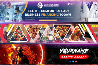 design facebook, linkedin, youtube, twitter header or covers
