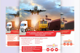 design your transport, logistics, cargo trucking flyer