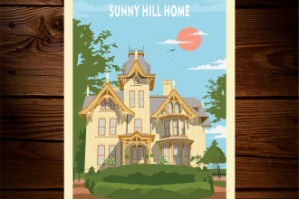 create house or hotel poster design
