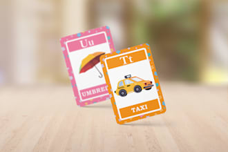design kids cards game, alphabet cards game