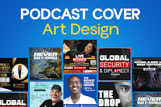 design custom podcast cover art with social kit and 3d mockup