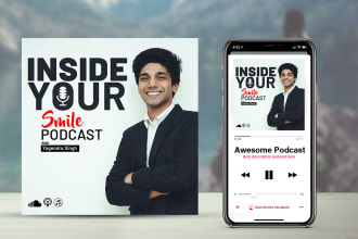 design podcast cover art or podcast logo, apple podcast