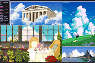 draw pixel art character, assets, bg illustrations or nfts for games