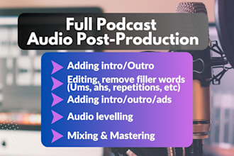 cleanup, edit, and master podcast audio professionally