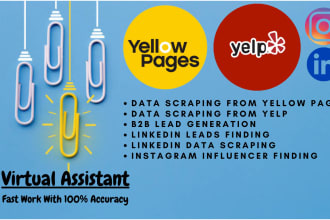 do cheap data entry work, scrap data from business directories as a smart va
