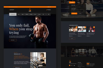 design fitness website , coaching website , gym website , workout website