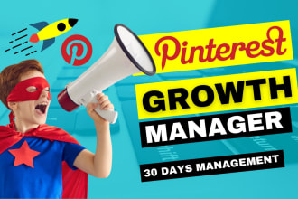 be pinterest marketing manager, 30 days management, pins
