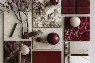 create an interior design concept layout, mood board, and furniture selection