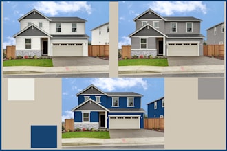 change wall and house color exterior  interior on photoshop