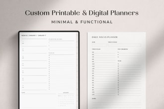 design minimalist printable planner or digital planner