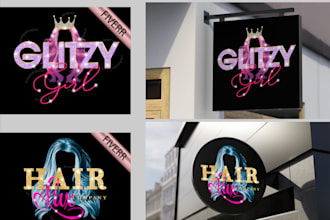 do luxury feminine beauty salon and hair extension logo