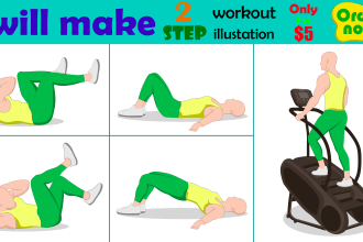 do yoga, exercise, workout and illustration
