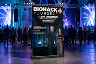 design a professional roll up banner, pull up, or retractable standee