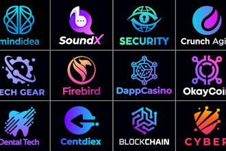do modern minimalist startup, tech, crypto logo design