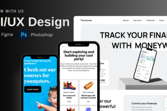 do figma website design or web UI UX mockup in PSD, adobe xd, landing page