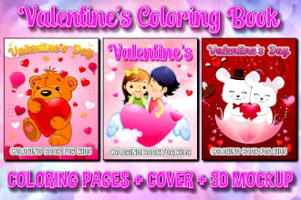 do valentines day coloring book cover for toddler children kids