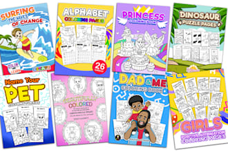 draw kids activity book and coloring book