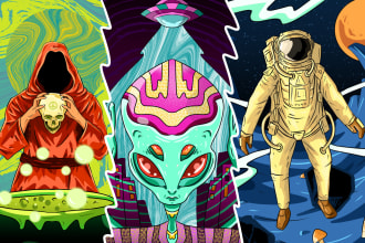 do amazing art of stoner, psychedelic, weed, metal album