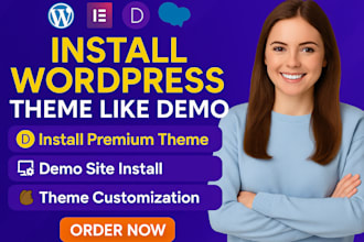 install wordpress theme, import demo, customize themeforest or envato any theme
