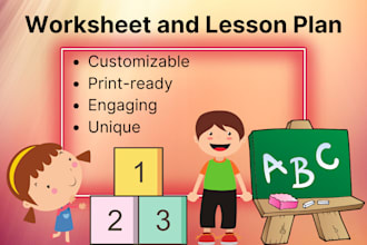 design customized worksheets and lesson plans for kids