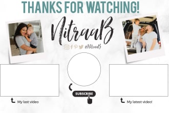 design classy youtube outro, endscreen image