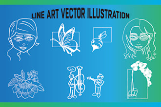 provide abstract geometric line art designs