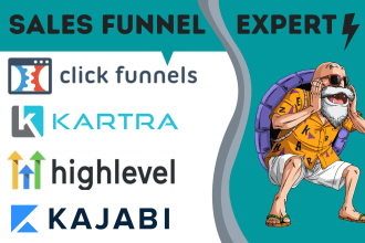 be click funnels, kartra, gohighlevel, kajabi sales funnel expert