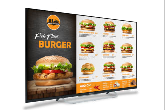 create digital menu boards for restaurants and cafés