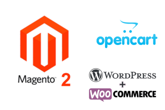 develop ecommerce website using wordpress, opencart, magento
